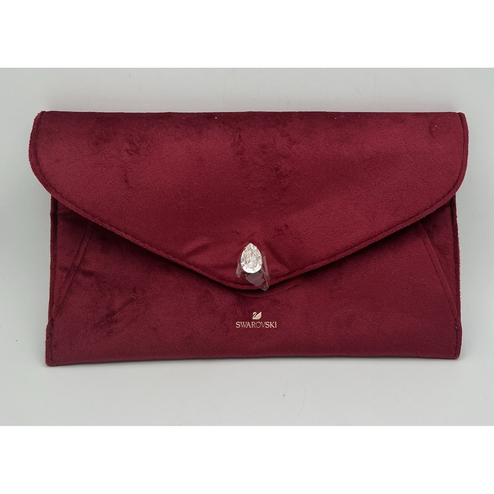 Brand New Swarovski Sparkling Holiday Clutch Bag, Velvet Burgundy‎